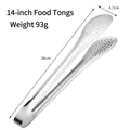 Pince de cuisine longue de 14 pouces en acier inoxydable pour barbecue, 93g et 34cm - Type standard / 14" / Argent