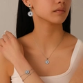 Silver stainless steel jewelry set with star shell charms including necklace and earrings - Steel Color Star Set (Necklace+Bracelet+Earrings) (H715I113H308)