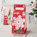 Red Christmas cupcake box with snowflake decor and Santa prints, set of 5 pieces - Red Handheld Box Rotating Snowflake 5 Sets
