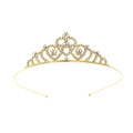 Serre-tête couronne dorée pour filles avec strass en cristal en forme de cœur - Couronne dorée à flèches multiples en forme de cœur (Style 46)