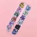 12-color assorted nail art rhinestones in clear plastic box with mixed shapes and sizes - 12 Colors Navette Rhinestones