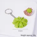 Green wasabi-shaped cookie keychain pendant with silver ring, 4.5cm PVC charm - Matcha Green Flower Cookie - Keychain