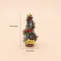Mini sapin de Noël vert avec rubans rouges, étoile dorée et panneau Merry Christmas - Sapin Vert Avec Ruban Rouge-Vert