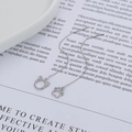 Asymmetric S925 silver long chain earrings with hollow cat head and paw charms - Cat Paw Ear Threader-White Gold