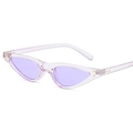Retro cat-eye sunglasses in transparent pink purple with gold rivets and light purple lenses - Transparent Purple Frame Purple Lens