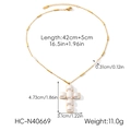 Specifiche dettagliate della collana con croce di perle dorate con lunghezza e peso - Stile Croce di Perla (HC-N40669)