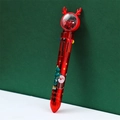 Detail of 10-color Christmas ballpoint pen with reindeer antler and Merry Christmas text - Red Santa Claus
