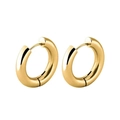 Minimalist round hoop earrings in polished golden finish made of premium stainless steel - 20mm Pair / Gold