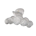 Transparent PS plastic hair claw clip with five-circle design and internal spring detail - 10CM Jelly Grey