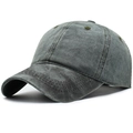 Unisex vintage washed dark gray baseball cap in thick cotton with adjustable strap - Adjustable / Army Green