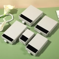 Light gray cardboard jewelry drawer box set for necklaces and rings with black velvet tray - Elegant Gray