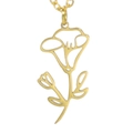 18k gold plated stainless steel floral pendant necklace with birth flower design - Gold Color Morning Glory