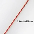 Chic gold-plated tennis necklace with 3.5mm round red cubic zirconia crystals - Round Red Zircon 3.5mm Necklace