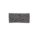Elastic sports headband with black and white wavy print and twisted knot design - Style 44 Black Bird Print