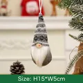 Grey knitted Christmas gnome ornament with white beard and 15cm height dimension - Gray Type C