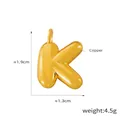 Golden balloon style letter K pendant necklace for women in chunky polished copper finish - Letter K (D79-K)