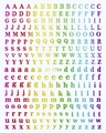 Rainbow gradient alphabet nail art stickers featuring full set of letters JO-1784 - 1784-Rainbow