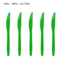 Set of 10 green plastic knives for boys' turtle themed birthday party tableware supplies - Green Knife