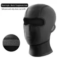 Short black ice silk cycling balaclava with glasses holes and anti-slip silicone dots - Silicone Short Style with Glasses Hole / Black