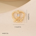 Detailed view of a gold heart pendant with zircon, showing 1.6cm x 1.7cm dimensions - Gold Heart Knot (MYYX00676)