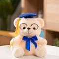 Detailed view of graduation teddy bear with mini mortarboard and diploma roll - Off-white Graduation Bear