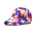 Artistic tie-dye gradient baseball cap with high-density twill cotton and stitched curved brim - Adjustable / Red Blue Yellow Purple Tie-Dye (03)