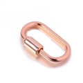 Oval screw carabiner clasp in rose gold finish for jewelry and fashion accessory - Style 3 (Rose Gold Smooth Oval Clasp)