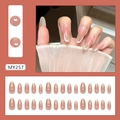 Rosa Katzenauge-Verlauf Mandel-Kunstnägel mit schimmerndem Magneteffekt 24er-Set - Dynamischer Verlauf Katzenauge Stil (MY257) / 30er Set (Mit Kleber)
