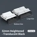 Under desk drawer storage set with medium and large sizes in transparent black 2-pack - Transparent Black / 32mm Riser / Set of 2(M+L)