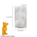 3D bow tie bear candle silicone mold for diy plaster resin ornaments with size details - Style 2 Gentleman Bear