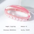 Pink translucent jelly mermaid hair claw clip made of PC material, 80x40mm size - Jelly Pink-TCB-957