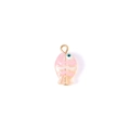 Pink striped glass fish charm with gold loop for DIY handmade jewelry crafts - Gold Striped Pink (Single Hole 4#)