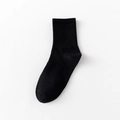 Calze classiche nere a metà polpaccio in cotone a coste con design minimalista - Nero A Costine