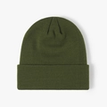 Army green thick double-layer knitted beanie for men and women in winter style - 6-Seam Army Green