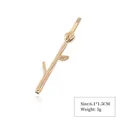 Golden branch shaped hair clip with leaf detail measuring 6.1 by 1.5 cm and weighing 5g - Style 3 Gold