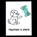 Green crystal agate dog bone stone on a creative illustration card for pet lovers - Amazonite