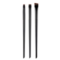 Pro 3-piece makeup brush set with flat eyeliner and angled brow brushes in matte black - 3Pcs Black Matte Brush Set