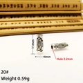 Retro Tibetan silver cylinder beads with fish relief, 11x4mm size for DIY jewelry - 20# (11mm x 4mm, Hole 2.2mm)