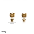 Minimalist 4mm golden round bead stud earrings in durable polished stainless steel - 4mm / Gold
