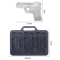 Moule en silicone pour 6 glaçons en forme de pistolet avec dimensions du produit - Pistolet / Noir