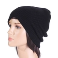 Classic black knitted beanie hat for men and women featuring a minimalist ribbed texture - One Size(Adjustable) / Black (Style 2)