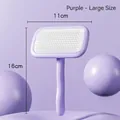 Purple large slicker brush for pets with 11cm width head and ergonomic long handle - Purple / Large