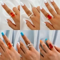 Bunte Gummibärchen-Harzringe im Set mit weißen Kunstperlen und transparenten Perlen - Bear Ring Set / bunt
