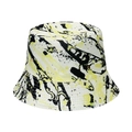 Street style graffiti bucket hat featuring trendy yellow and black ink splash patterns - 58cm / Yellow
