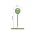Long handle ceramic spoon in wax green finish with hanging hole, 16.8cm length - 16.8cm Twisted Spoon / Wax Green