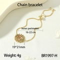 Adjustable gold chain bracelet with colorful zircon evil eye pendant for women - BR1997-H (Evil Eye)