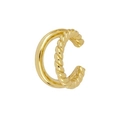 Earcuff de doble capa bañado en oro de 18k con textura de cuerda de estilo minimalista - Pieza Única / Dorado