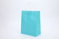 Minimalist turquoise kraft paper shopping bag with white twisted paper handles for gifts - Medium Vertical 21*11*27cm / Light Blue