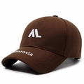 Deep brown wool-like baseball cap featuring white AL embroidery and Ataraxia script - Adjustable / Coffee