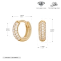 Detailed size chart for 925 sterling silver hoop earrings with 5A grade zircon stone - 8mm / Gold